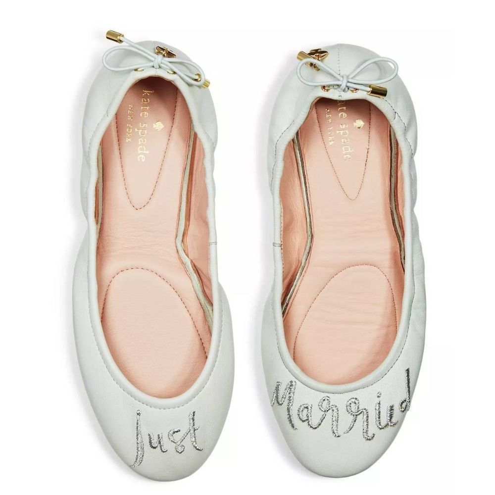 Kate Spade Women's Just Married Gwen Flat In Palest Mint Size 9.5